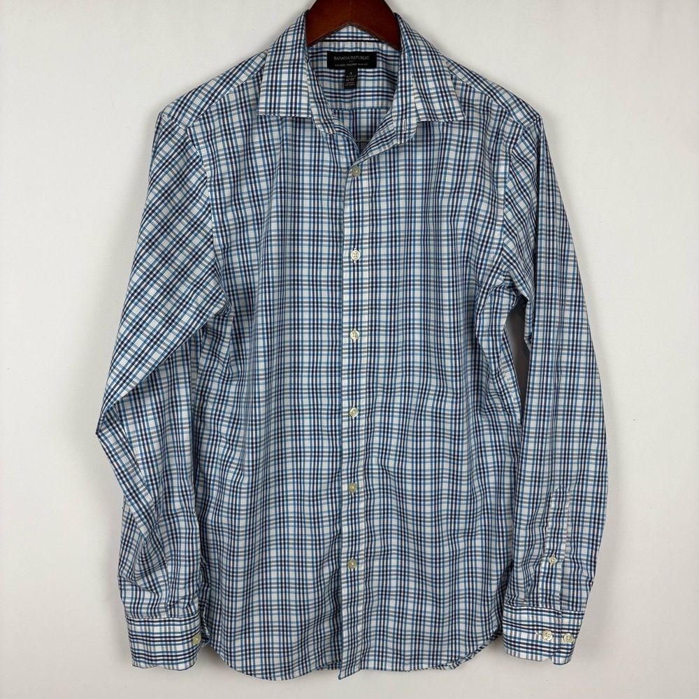 Banana Republic Button Down‎ Plaid Styled Dress Shirt